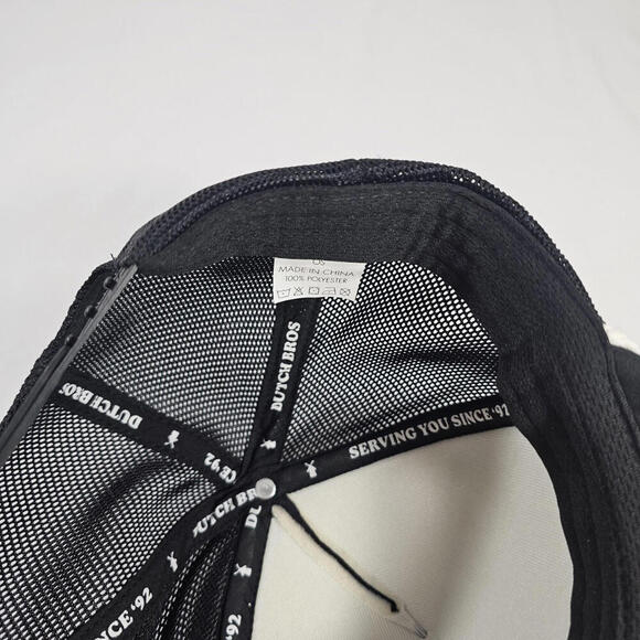 Dutch Bros Drink More Coffee Snapback Hat New Black & White White Rope - Picture 4 of 5